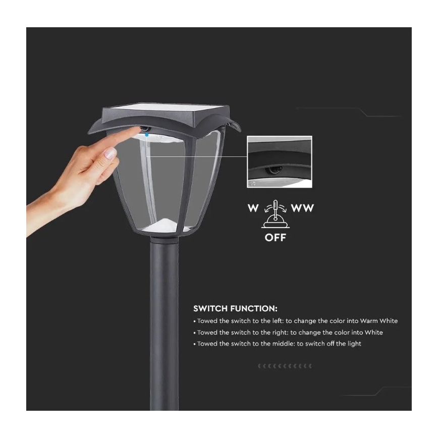 Lámpara solar LED LED/2W/230V 93 cm 3000/6000K IP65 2200 mAh