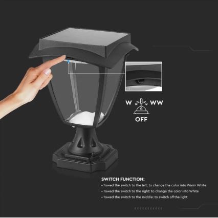 Lámpara solar LED LED/2W/3,7V 3000/6000K IP65 2200 mAh