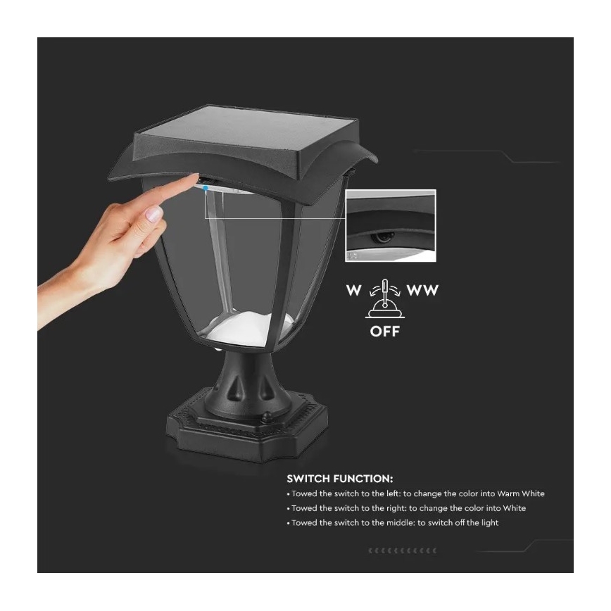 Lámpara solar LED LED/2W/3,7V 3000/6000K IP65 2200 mAh