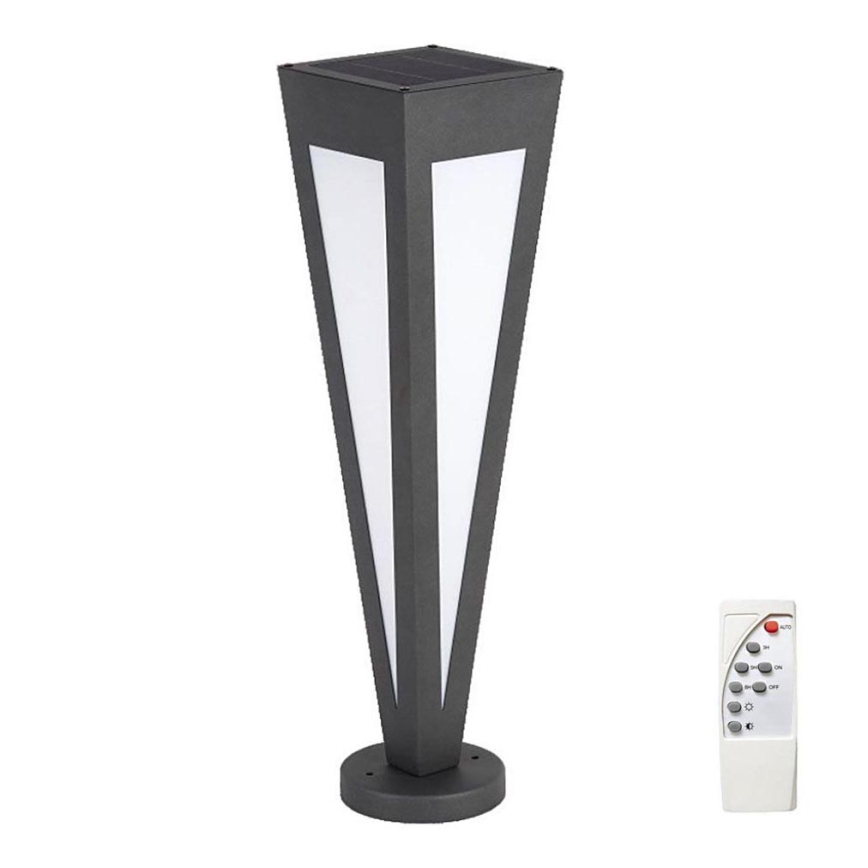 Lámpara solar LED LED/2W/3,7V IP65 3000K 2600 mAh negro + control remoto