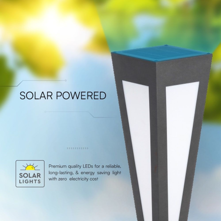 Lámpara solar LED LED/2W/3,7V IP65 3000K 2600 mAh negro + control remoto