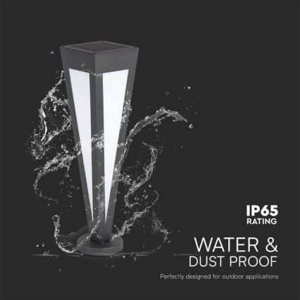 Lámpara solar LED LED/2W/3,7V IP65 3000K 2600 mAh negro + control remoto