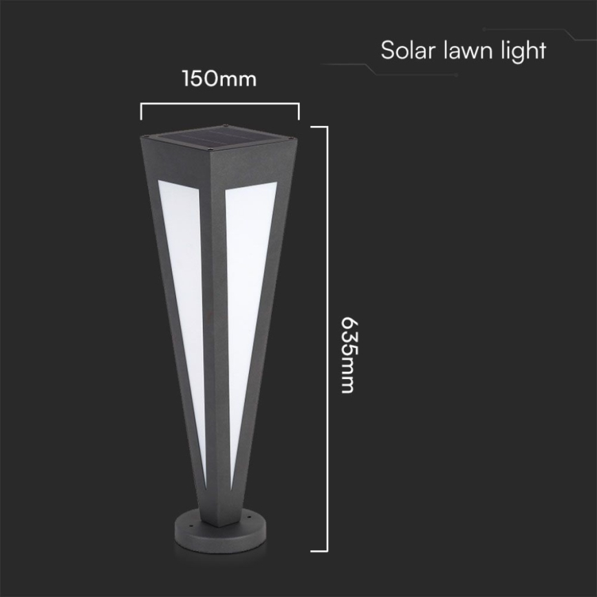 Lámpara solar LED LED/2W/3,7V IP65 3000K 2600 mAh negro + control remoto