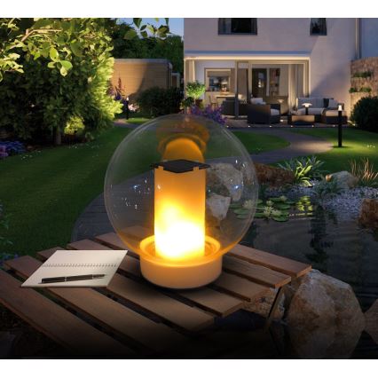 Lámpara solar LED LED/900mAh IP68 blanco