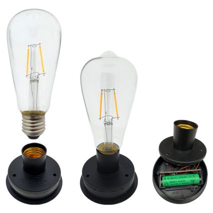 Lámpara solar LED LINDA 1xE27/1,2V IP44