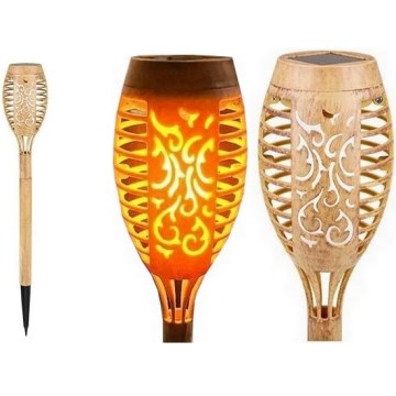 Lámpara solar LED MINISPARK BAMBOO LED/1,8W/5,5V IP44 600 mAh beige