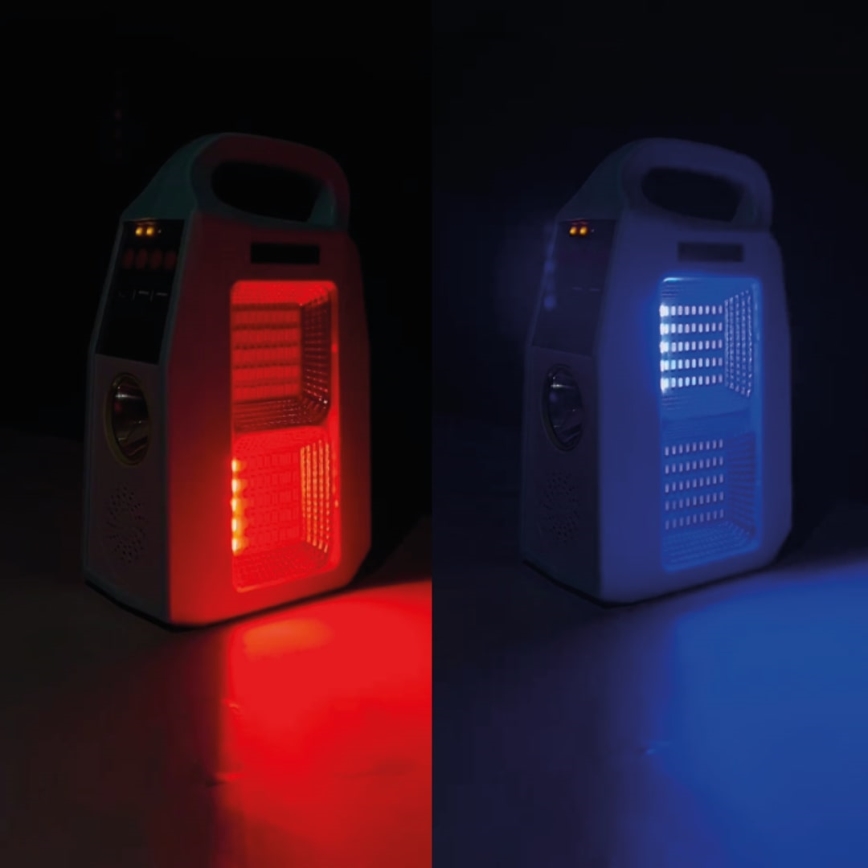 Lámpara solar LED multifuncional con altavoz y power bank LED/5W/7200mAh IP65