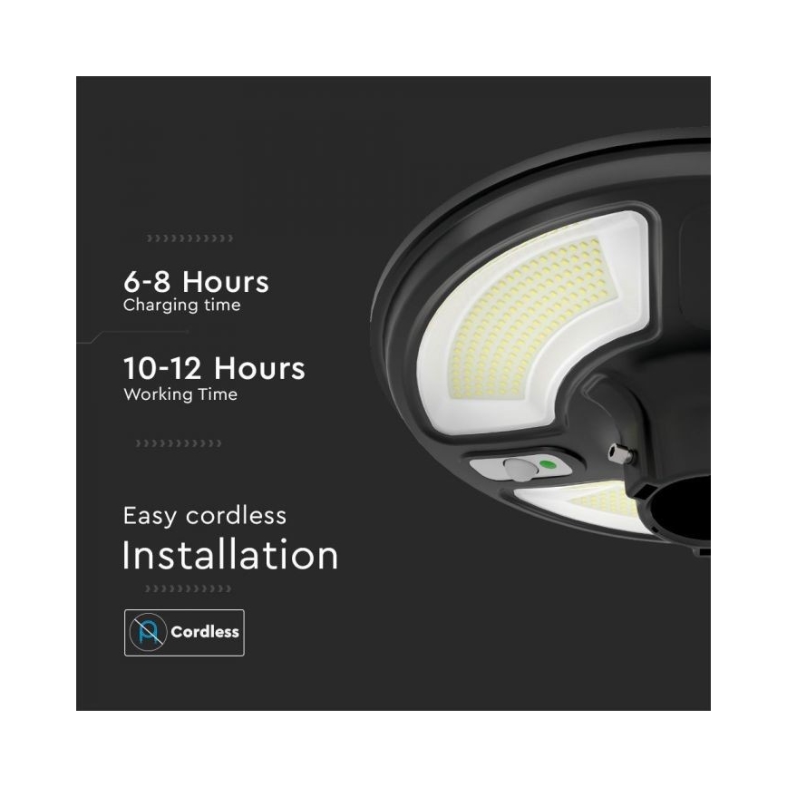 Lámpara solar LED para exteriores con sensor LED/10W/3,2V IP65 4000K 15000 mAh + mando a distancia