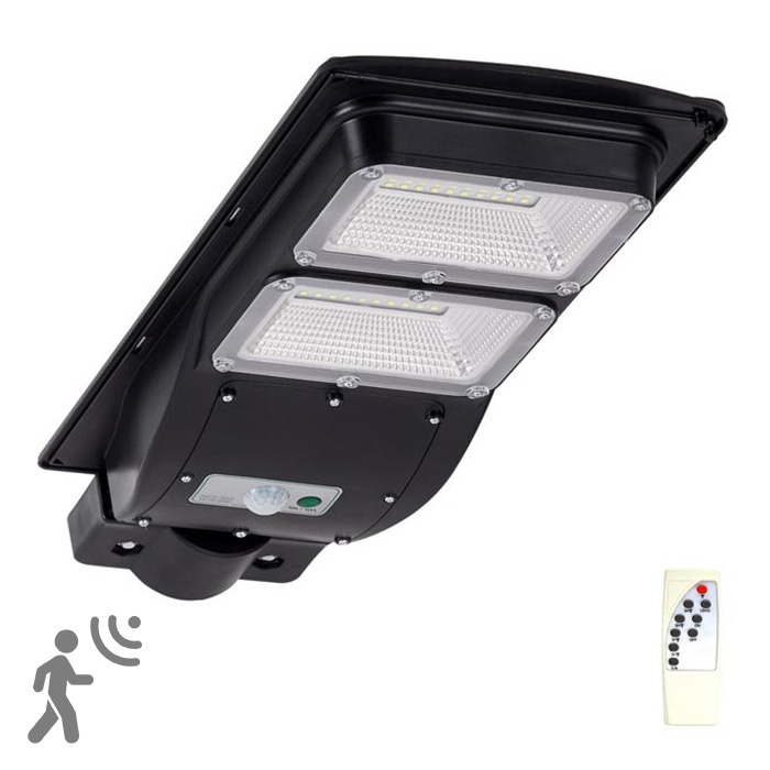 Lámpara solar LED para calle con sensor STREET 2xLED/6W/3,2V 12000 mAh IP65 + mando a distancia