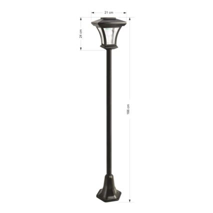 Lámpara solar LED para exterior LED/1,2V 1800 mAh IP44 negra