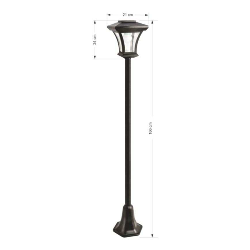 Lámpara solar LED para exterior LED/1,2V 1800 mAh IP44 negra