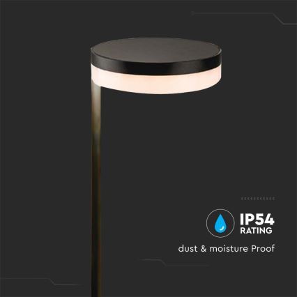 Lámpara solar LED para exteriores LED/2W/3,7V 3000K IP54 negro