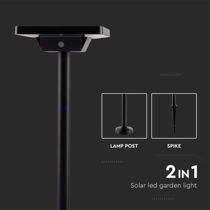 Lámpara solar LED para exteriores 2en1 LED/2W/3,7V IP65 3000/4000/6500K 2600 mAh