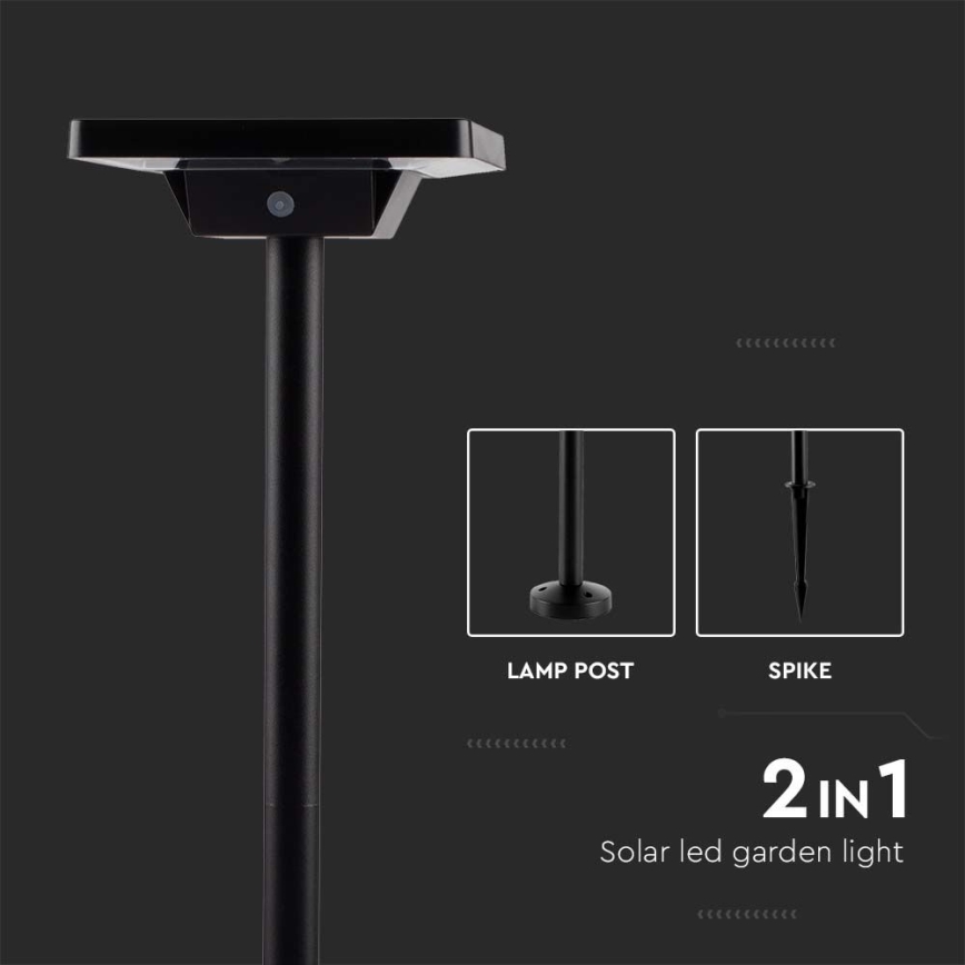 Lámpara solar LED para exteriores 2en1 LED/2W/3,7V IP65 3000/4000/6500K 2600 mAh