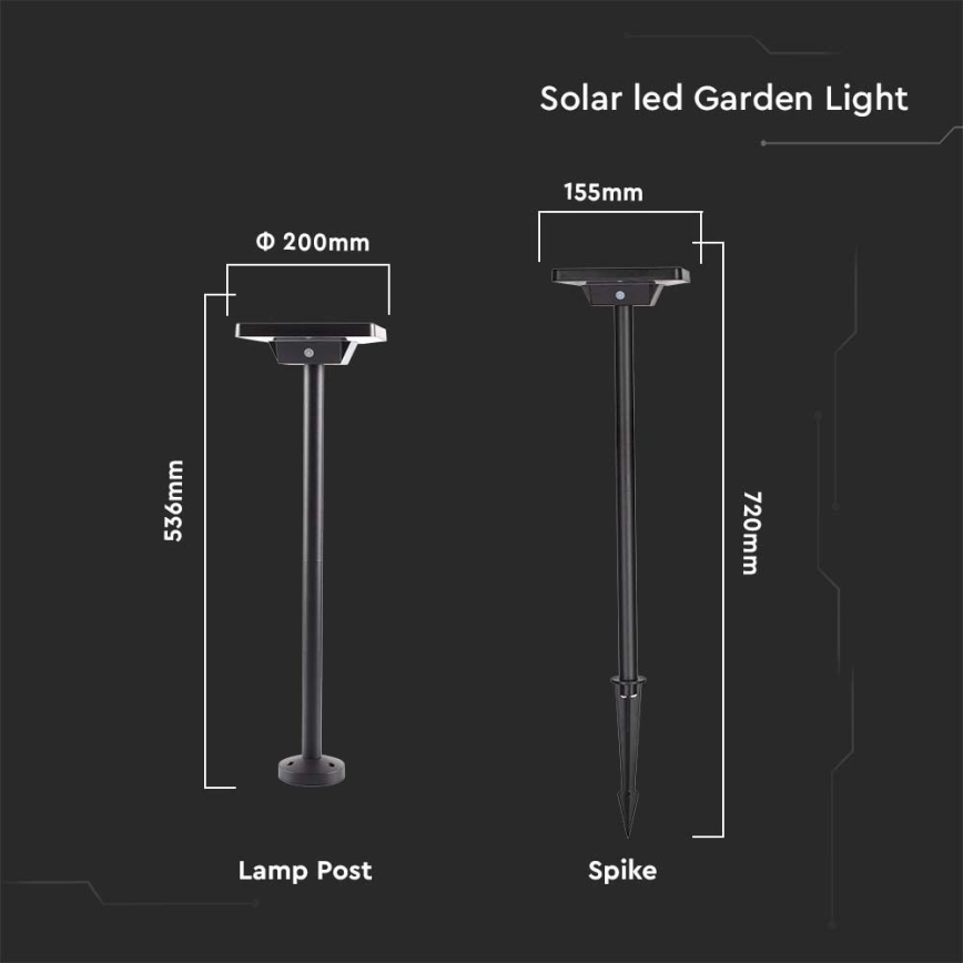 Lámpara solar LED para exteriores 2en1 LED/2W/3,7V IP65 3000/4000/6500K 2600 mAh