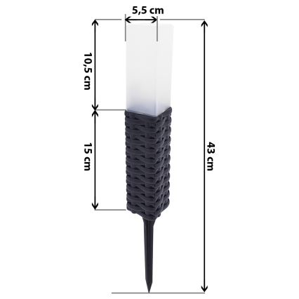 Lámpara solar LED RABBIA LED/1,2V 300 mAh IP44
