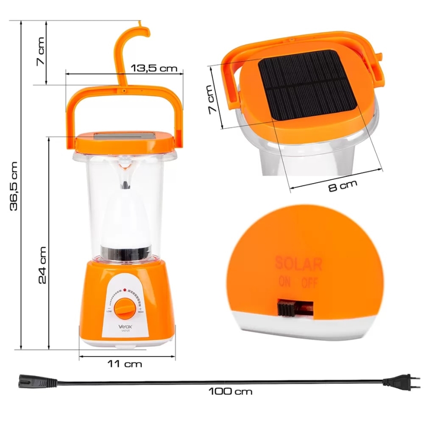 Lámpara solar recargable LED regulable con función de powerbank LED/230V 710 lm 1600 mAh