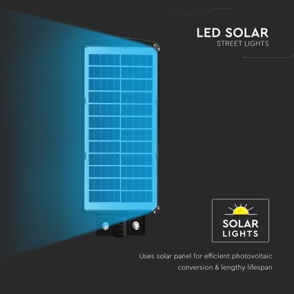 Lámpara solar LED regulable para exterior con sensor de movimiento y crepúsculo LED/8W/3,2V 6000K IP65 9000 mAh negra + mando a distancia