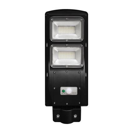 Lámpara solar LED regulable para exterior con sensor de movimiento y crepúsculo LED/8W/3,2V 6000K IP65 9000 mAh negra + mando a distancia