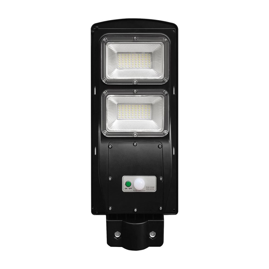 Lámpara solar LED regulable para exterior con sensor de movimiento y crepúsculo LED/8W/3,2V 6000K IP65 9000 mAh negra + mando a distancia
