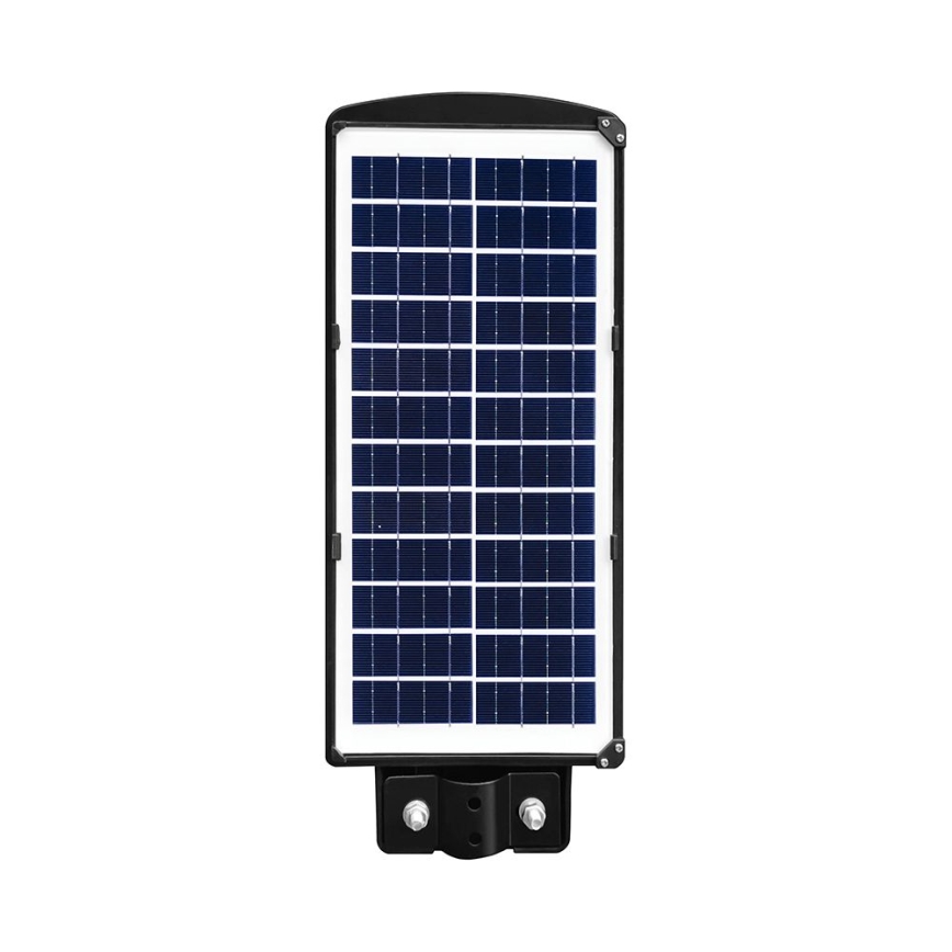 Lámpara solar LED regulable para exterior con sensor de movimiento y crepúsculo LED/8W/3,2V 6000K IP65 9000 mAh negra + mando a distancia