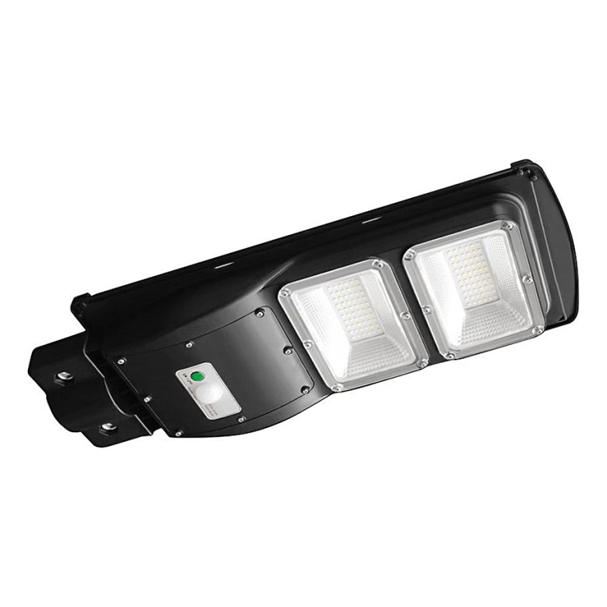 Lámpara solar LED regulable para exterior con sensor de movimiento y crepúsculo LED/8W/3,2V 6000K IP65 9000 mAh negra + mando a distancia