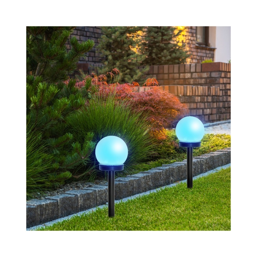 Lámpara solar LED RGB con sensor SPHERE, LED 1,2 V, IP44, 40 mAh, Ø 10 cm
