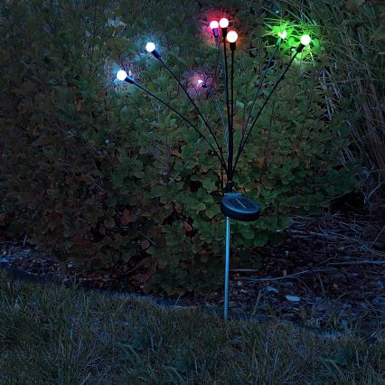 Lámpara solar LED RGB FIORINI 8xLED/1,2V 600 mAh IP44 negro
