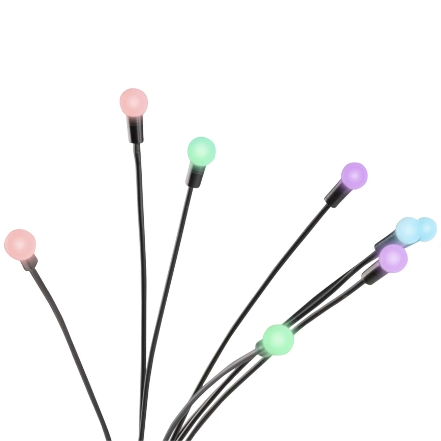 Lámpara solar LED RGB FIORINI 8xLED/1,2V 600 mAh IP44 negro