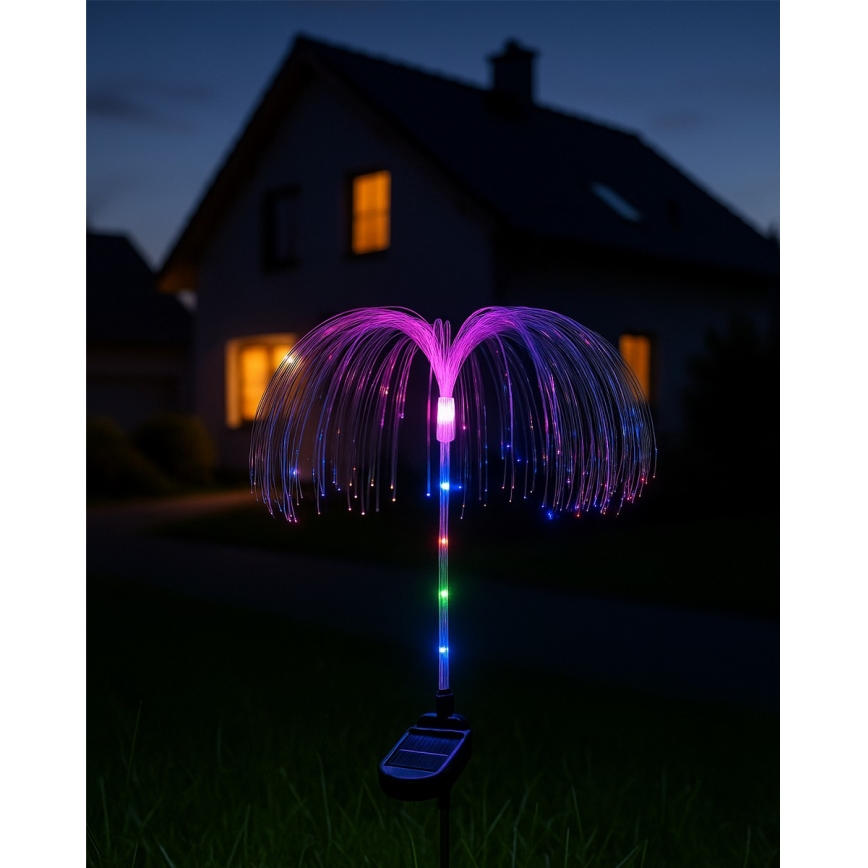 Lámpara solar LED RGB LED/1,2 V 300 mAh IP44 negra