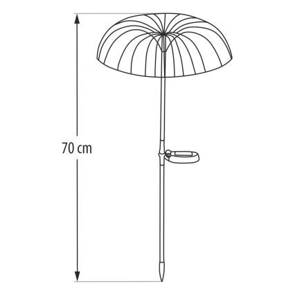 Lámpara solar LED RGB LED/1,2 V 300 mAh IP44 negra