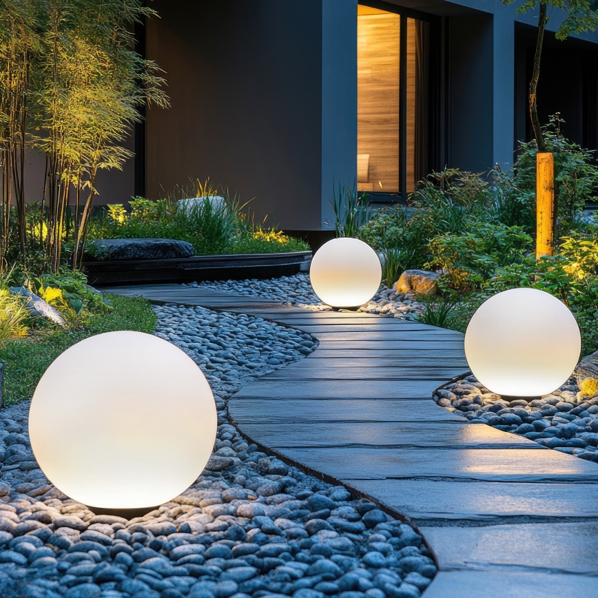 Lámpara solar LED RGB regulable GARDEN BALL LED/5W/3,7V 3000K IP54 2200 mAh d. 40 cm + mando a distancia