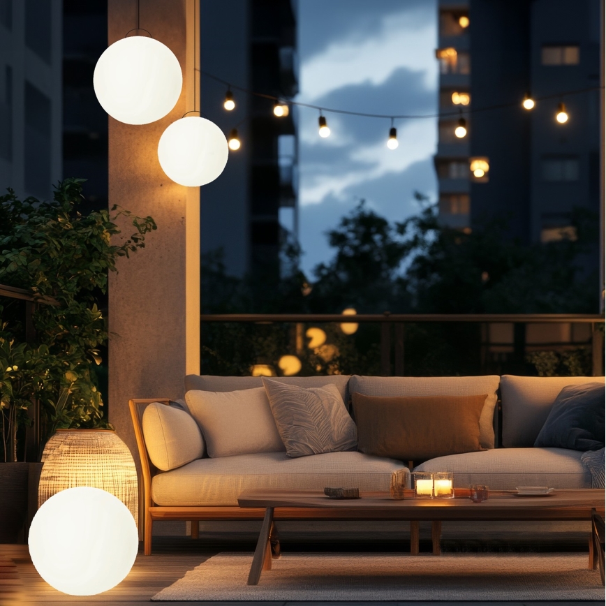 Lámpara solar LED RGB regulable GARDEN BALL LED/5W/3,7V 3000K IP54 2200 mAh d. 40 cm + mando a distancia