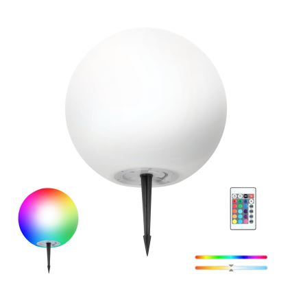 Lámpara solar LED RGB regulable GARDEN BALL LED/5W/3,7V 3000K IP54 2200 mAh d. 40 cm + mando a distancia