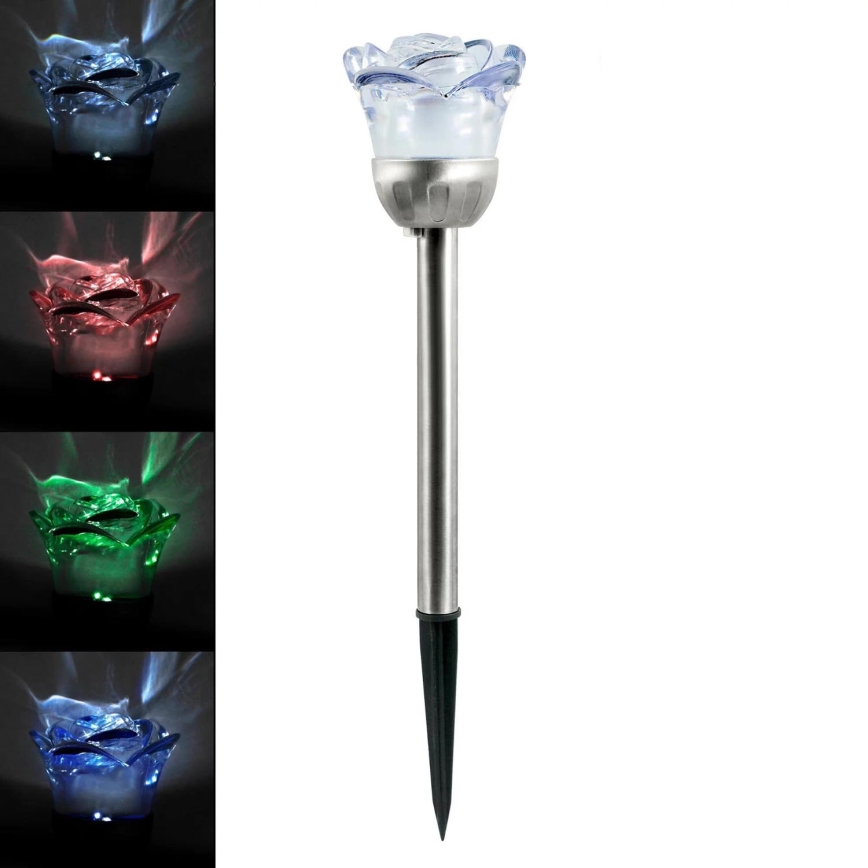 Lámpara solar LED RGB ROSE LED/1,2V 100 mAh IP44