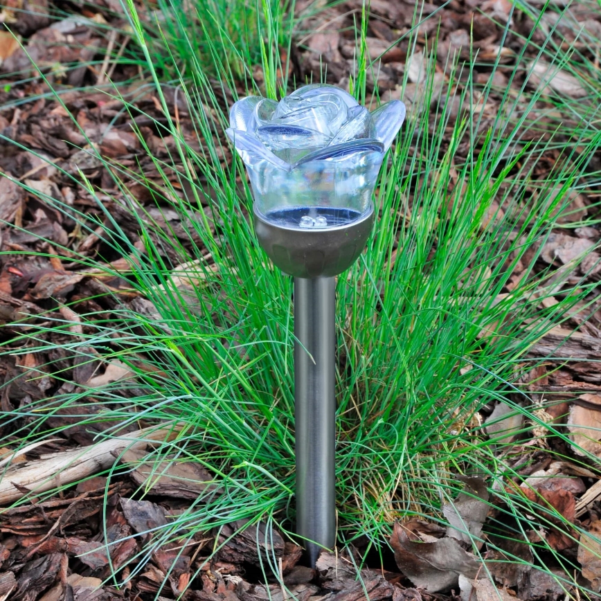 Lámpara solar LED RGB ROSE LED/1,2V 100 mAh IP44