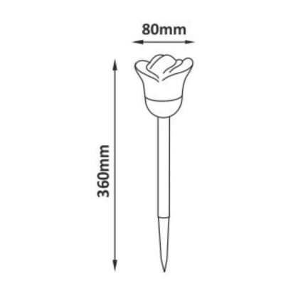 Lámpara solar LED RGB ROSE LED/1,2V 100 mAh IP44