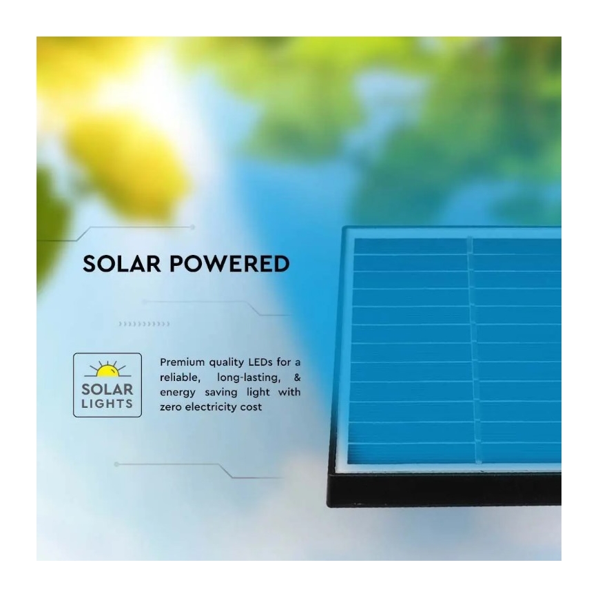 Lámpara solar LED SPIKE LED/2W/5,5V IP65 3000K 1200 mAh