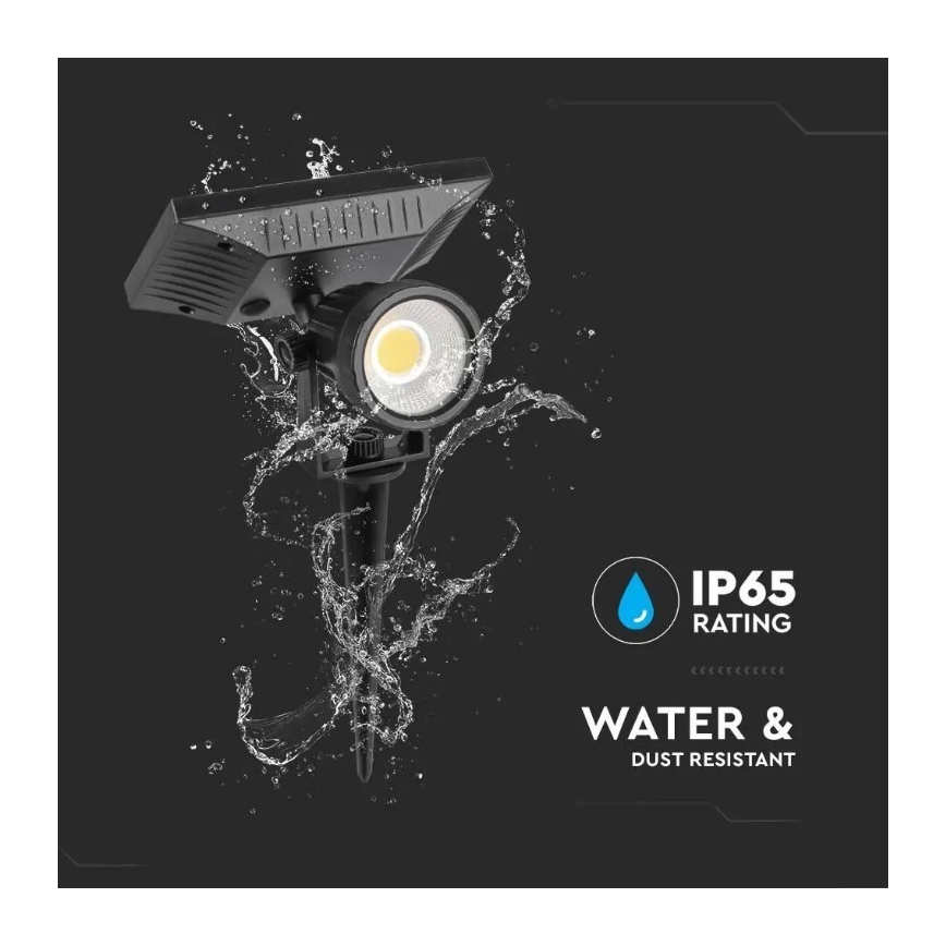 Lámpara solar LED SPIKE LED/2W/5,5V IP65 4000K 1200 mAh