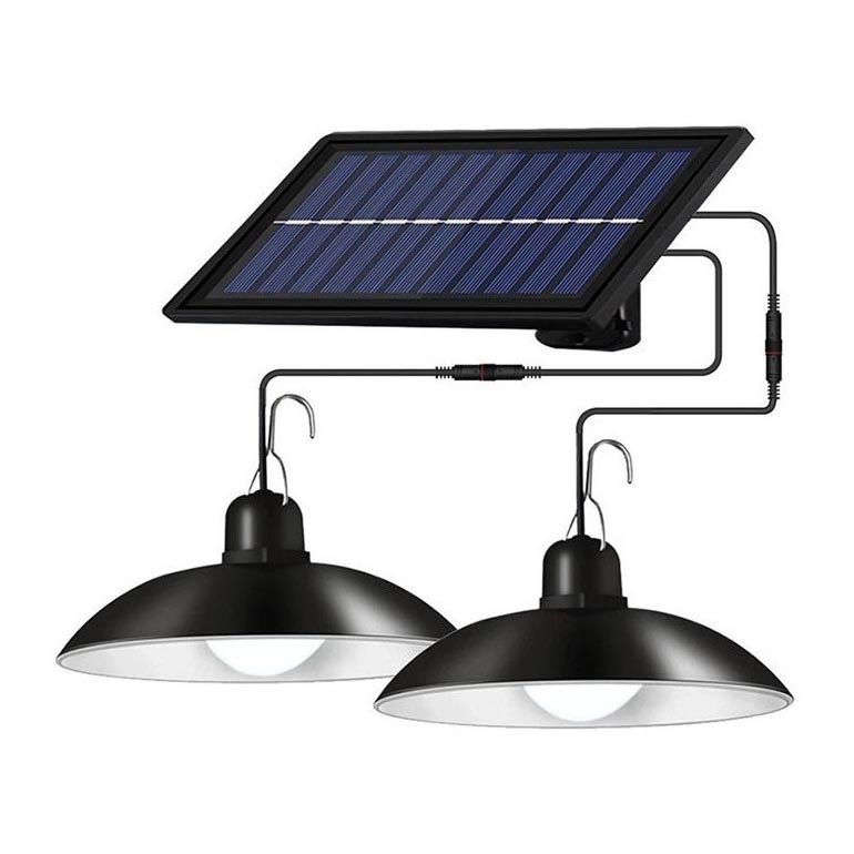 Lámpara solar regulable en cadena 2xLED/1,8W/3,7V IP44 6500K 2400 mAh + mando a distancia