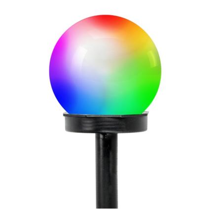 Lámpara solar RGB LED SPHERE, 1,2 V, IP44, 40 mAh, diámetro 10 cm