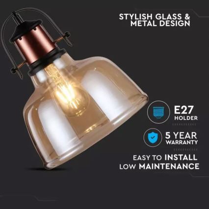 Lámpara suspendida con alambre 1xE27/60W/230V