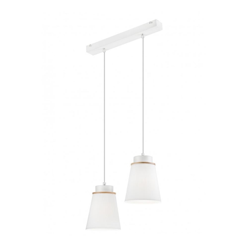 Lámpara suspendida con alambre AGUSTINO 2xE27/60W/230V blanco