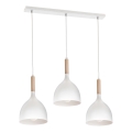 Lámpara suspendida con alambre NOAK WOOD 3xE27/60W/230V