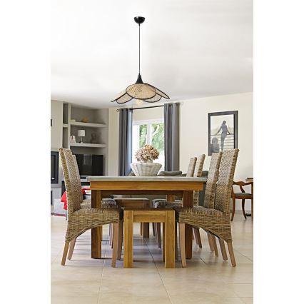 Lámpara suspendida FUME 1xE27/40W/230V diámetro 45 cm negro/beige
