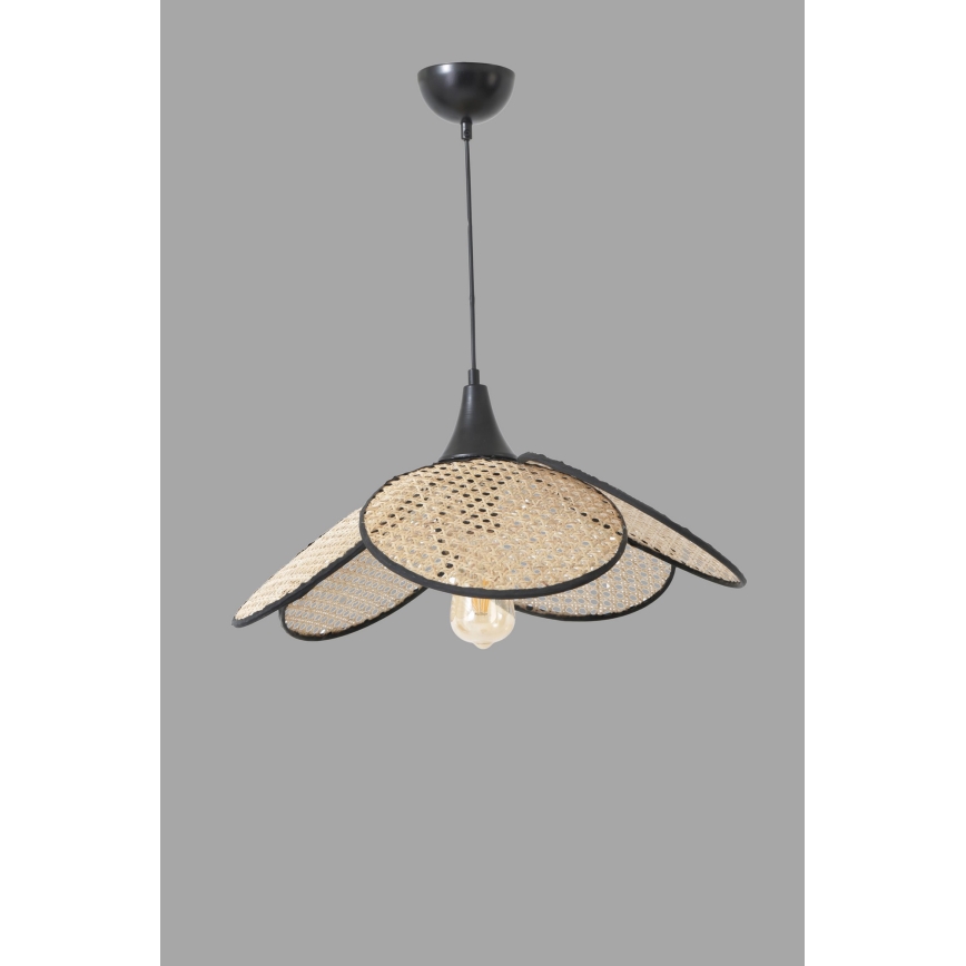 Lámpara suspendida FUME 1xE27/40W/230V diámetro 45 cm negro/beige