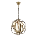 Lámpara suspendida IRONBALL 3xE27/40W/230V dorada