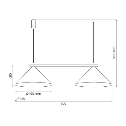 Lámpara suspendida por cable CAPITAL 2xGX53/15W/230V, dorada