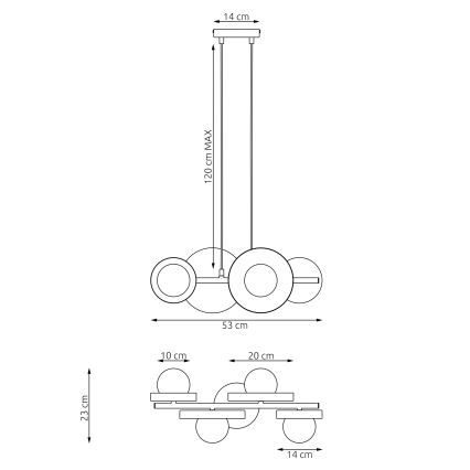 Lámpara suspendida por cable MODELO 4xG9/8W/230V, beige