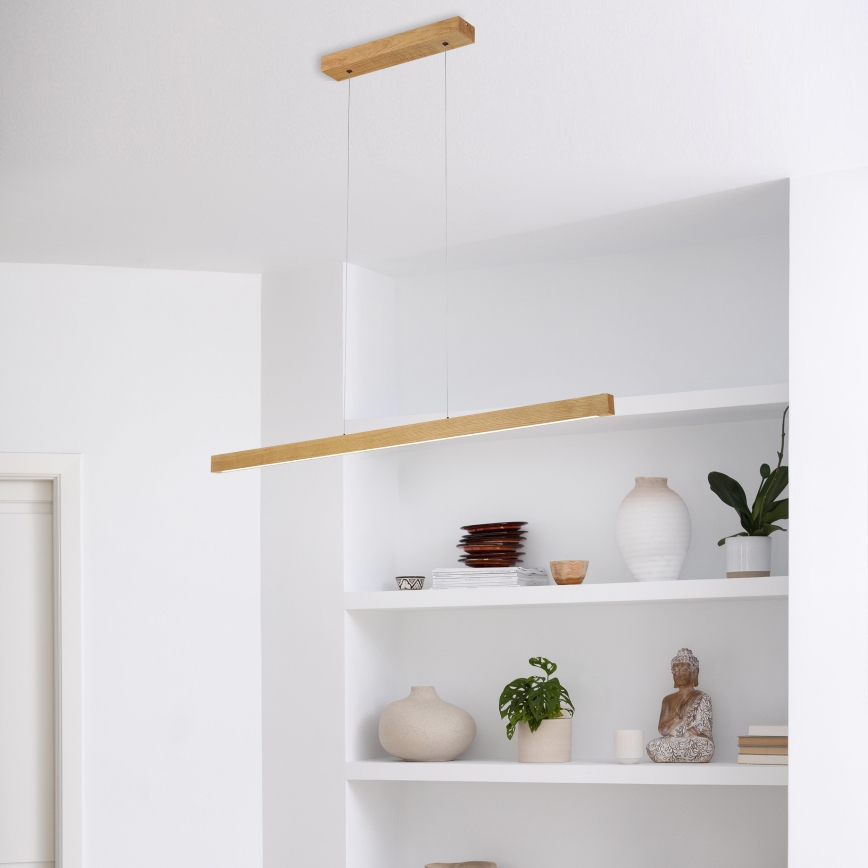 Lámpara suspendida por cable VERDE LED/18W/230V 3000K 106 cm roble